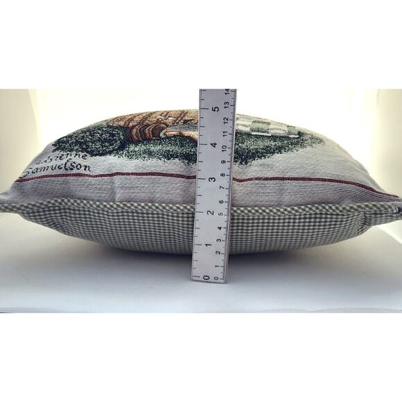 PILLOW-TAPESTRY-ADRIENNE SAMUELSON-Cat-Garden-Bees-Butterfly-Country-12" x 12" - Picture 14 of 14